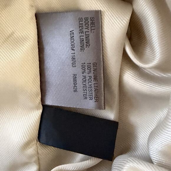 Wilsons Leather Vintage Maxima 90’s Cream Leather Blazer Jacket - Picture 5 of 5